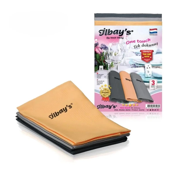 ilbay's Mikrofiber Nakışlı Süper Emici Temizlik Bezi 3'lü Paket Yeni Renk Serisi - 40x60 Cm. ürün görseli 1