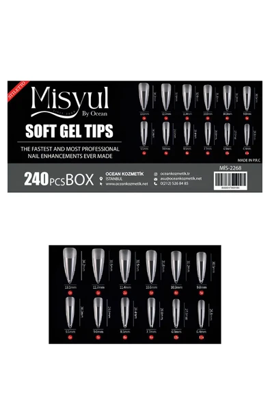 Fontenay Soft Jel Tips Protez Tırnak Tips Uzatma Yeni Nesil 240 Adet Stiletto ürün görseli 1