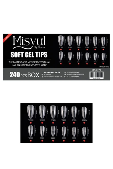 Fontenay Soft Jel Tips Protez Tırnak Tips Uzatma Yeni Nesil 240 Adet Almond ürün görseli 1