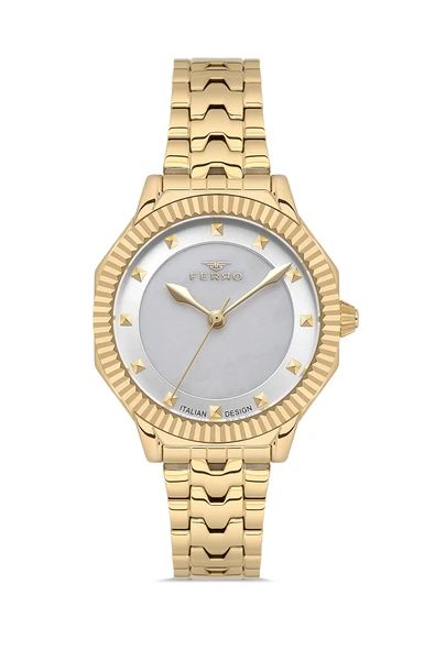 Ferro FL21632AWT-B Quartz Çelik Altın Rengi 32 mm Kadın Kol Saati ürün görseli 1