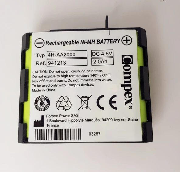 COMPEX BATARYA 2.0 Ah 4.8V - 1 Pakette 4 Adet Çıtçıtlı Elektrot HEDİYE ürün görseli 1