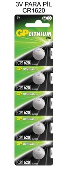GP Cr1620 3 Volt Lityum Pil 5'li ürün görseli 1