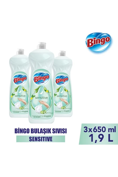 Bingo Bulaşık Deterjanı Sensitive 650ml X 3 Adet ürün görseli 1