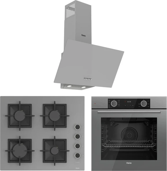 Ferre Fryart Sc Serisi Gri 3'lü Ankastre Set ( XE63CPR-SC208-D088 ) ürün görseli 1