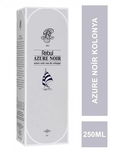 Rebul Azure Noir Cam Şişe Kolonya 250 Ml ürün görseli 1
