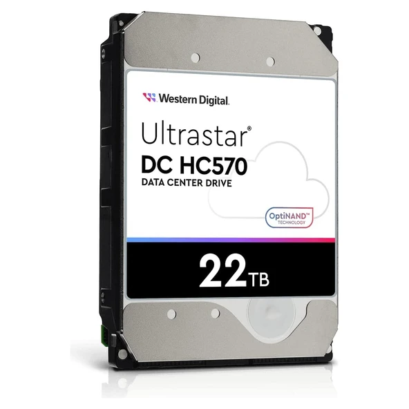 WD Ultrastar 3.5 inc 22TB 7200RPM 512MB HC570 0F48155 WUH722222ALE6L4 Sabit Disk ürün görseli 1
