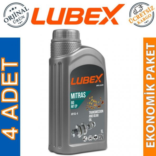 Lubex Mitras MT EP 80 1 Lt Manuel Şanzıman Yağı (4 Adet) ürün görseli 1