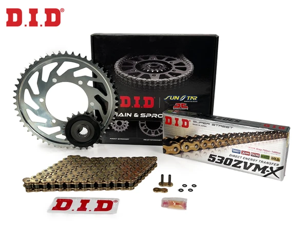 ZİNCİR DİŞLİ SETİ - TRIUMPH SPEED TRIPLE (955 CC) - (2002-2004) / TRIUMPH / SPEED TRIPLE / 955cc / ZİNCİR : DID-530ZVM-X (GOLD)-106 / DİŞLİ : (18T -42T)  / 2002-2003-2004 ürün görseli 1