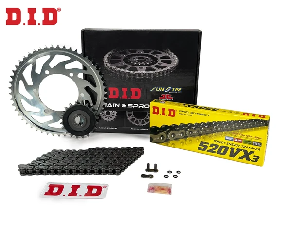 ZİNCİR DİŞLİ SETİ TRIUMPH BONNEVILLE T100 (900 cc)  (2017-2021) / TRIUMPH / BONNEVILLE T100 / 900cc / ZİNCİR: DID-520VX3 (Çelik)-102 / ÖN-ARKA DİŞLİ: JT (17T-41T) / 2017-2018-2019-2020-2021 ürün görseli 1