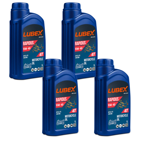Lubex Rapidus 15W-40 1 Lt 4 Zamanlı Motosiklet Yağı (4 Adet) ürün görseli 1