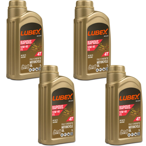 Lubex Rapidus FS 10W-40 1 Lt 4 Zamanlı Motosiklet Yağı (4 Adet) ürün görseli 1