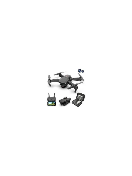BLUE İNTER E88 4k Hd Çift Kameralı App Kontrol Wifi Katlanabilir Drone Siyah ürün görseli 1
