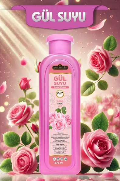 Asır Hekim Doğal Gül Suyu 375 ml (İÇİLEBİLİR) ürün görseli 1