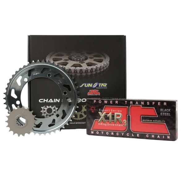 ZİNCİR DİŞLİ SETİ - YAMAHA YZ F (450 CC) - (2009-2014) / YAMAHA / YZ F / 450cc / ZİNCİR : JT-520X1R3 (ÇELİK)-114 / DİŞLİ : (14T -49T) - ÖN DİŞLİ (ORJ+1)  / 2009-2010-2011-2012-2013-2014-2020-2021-2022 ürün görseli 1