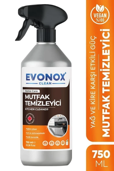 Evonox Clean Ultra Güçlü Mutfak Yüzey Temizleyici ve Yağ Sökücü Limon Kokulu Sprey 750 ml ürün görseli 1
