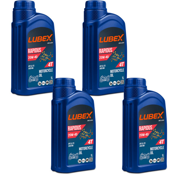 Lubex Rapidus 20W-40 1 Lt 4 Zamanlı Motosiklet Yağı (4 Adet) ürün görseli 1