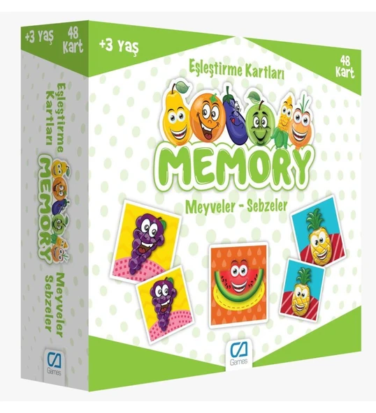 Ca Games Memory Hafıza Kartı Puzzle Meyveler - Sebzeler 48 Parça CA.5040 ürün görseli 1