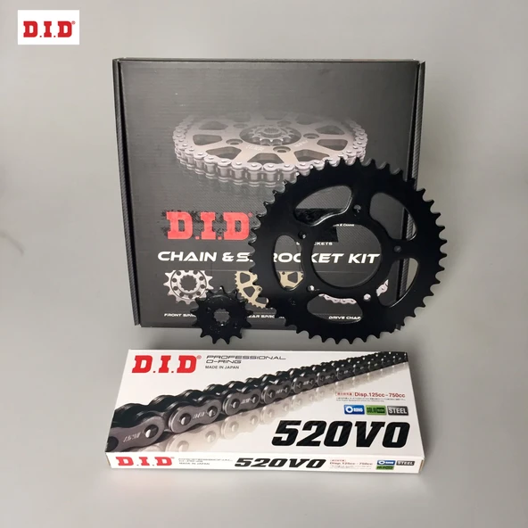 ZİNCİR DİŞLİ SETİ - CF MOTO NK (250 CC)  - (2018-2025) / CF MOTO / NK / 250cc / ZİNCİR : DID-520 ORING-106 / DİŞLİ : (14T -40T)  / 2018-2019-2020-2021-2022-2023-2024-2025 ürün görseli 1