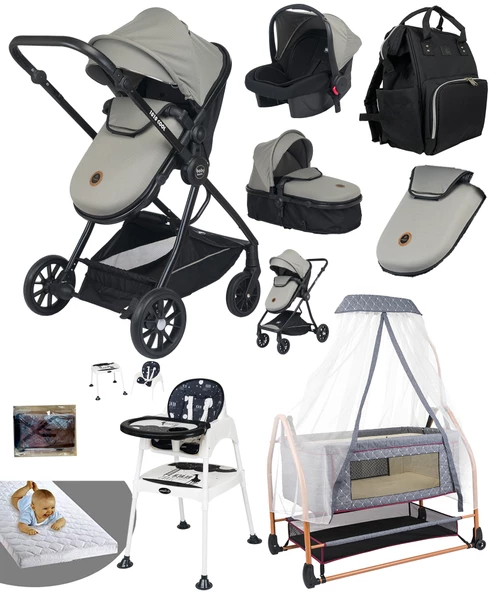 Baby Home 8 In 1 Ekonomi Paket 1010 Travel Sistem Bebek Arabası Bebek Sepeti Anne Yanı Beşik Mama Sandalyesi ürün görseli 1