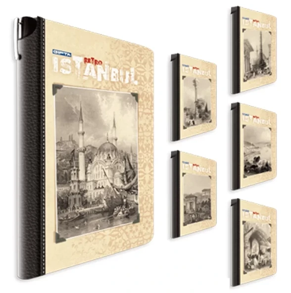 GIPTA İSTANBUL SERT KAPAK DEFTER 13x21 KARELİ 120 YAPRAK (3327) ürün görseli 1