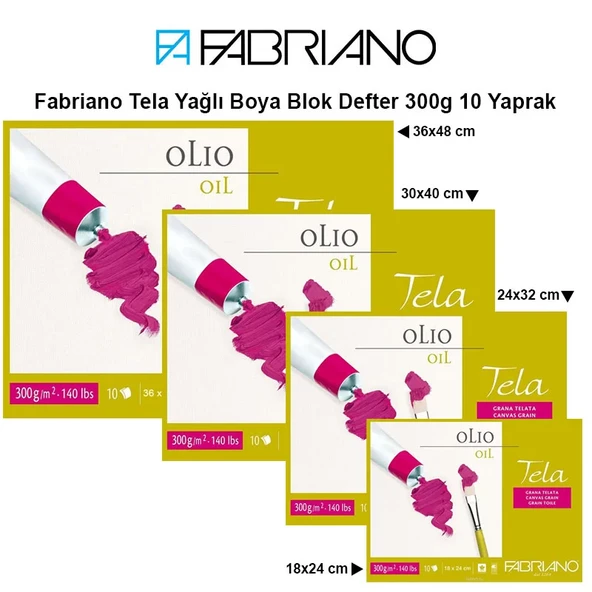 Fabriano Tela Yağlı Boya Blok Defter 300g 10 Yaprak ürün görseli 1