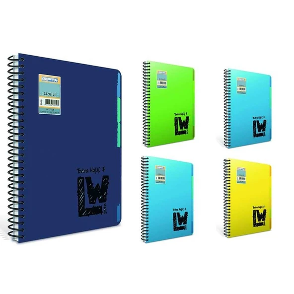 Gıpta  Lw S-Type Plastik Kapak Defter 17x24 cm 150 Yaprak 4+1 ürün görseli 1