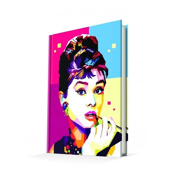 Deffter Popart Audrey Hepbourn Sert Kapak Çizgili 14*22  64873-3 ürün görseli 1