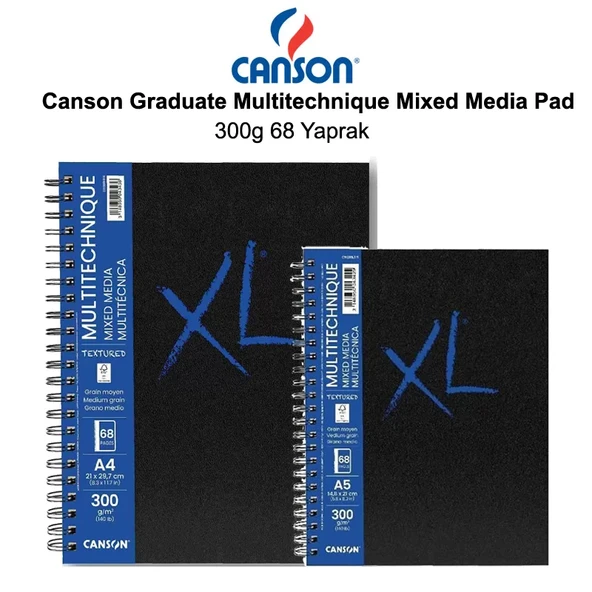 Canson Graduate Multitechnique Mixed Media Pad 300g 68 Yaprak ürün görseli 1