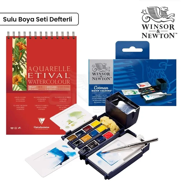 Winsor & Newton Cotman Field Box 12li Sulu Boya Seti Defterli S-1 ürün görseli 1