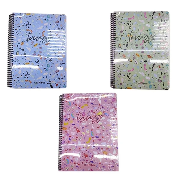Çınar Terazzo Sert Kapak Defter 17x24cm 100yp. Çizgili 55154 ürün görseli 1
