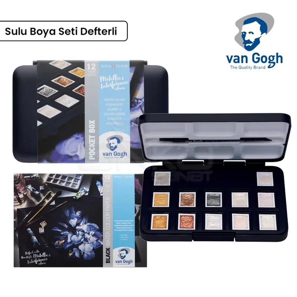 Van Gogh Sulu Boya Seti 12 Metalik Renkler Defterli ürün görseli 1