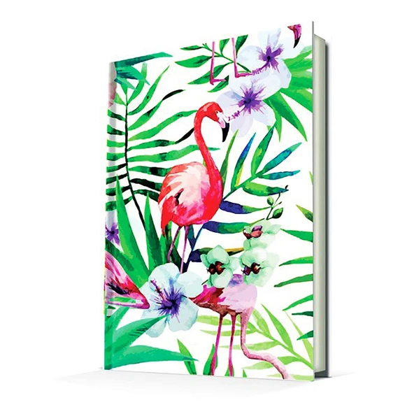Deffter Paradise-Flamingo Flower/Sert Kapak Çizgili 14x20 Cm ürün görseli 1