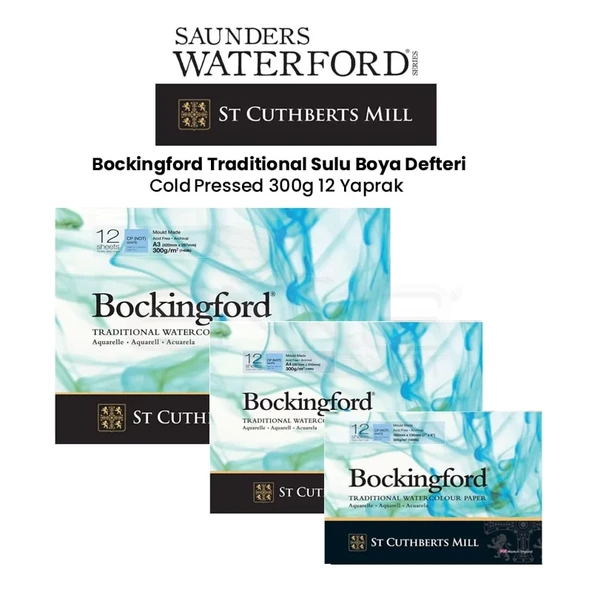 Bockingford Traditional Sulu Boya Defteri Cold Pressed 300g 12 Yaprak ürün görseli 1