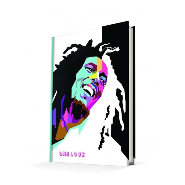 Deffter Popart Bob Marley Sert Kapak Çizgili 14*22 64874-0 ürün görseli 1