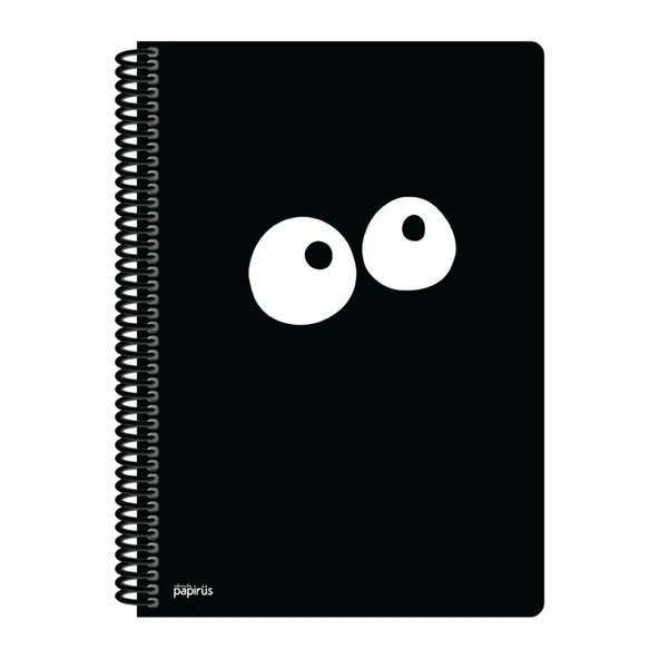 Papirüs Mini Sert Kapak Defter Siyah 100yp 17x24cm Kareli ürün görseli 1