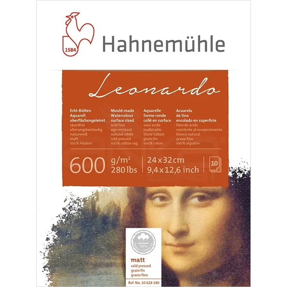 Hahnemühle Leonardo Sulu Boya Blok Defter Cold Pressed 600g 10 Yaprak 24x32cm ürün görseli 1