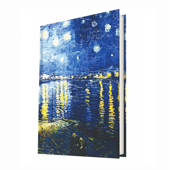 Deffter Art of Word-Starry Night Over The Rhone (Van Gogh)/Sert Kapak Çizgili 14x20 Cm ürün görseli 1