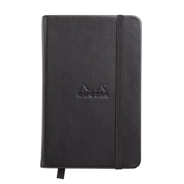 Rhodia Sert Kapak Lastikli Defter Noktalı Siyah 9x14cm ürün görseli 1