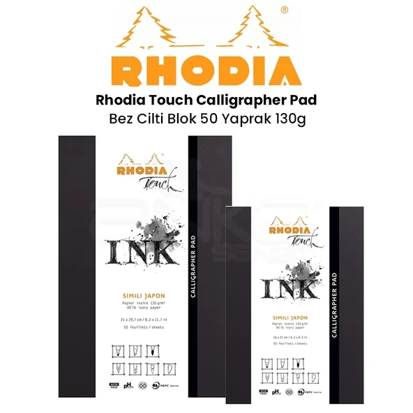 Rhodia Touch Calligrapher Pad Bez Cilti Blok 50 Yaprak 130g ürün görseli 1