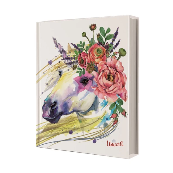 Deffter Unicorn Flower Çizgili Defter 14x20 cm 96 Yaprak 64624-1 ürün görseli 1