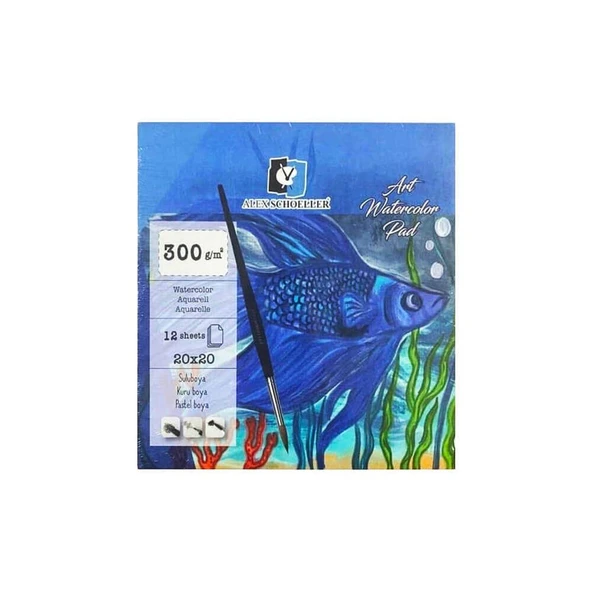 Alex Schoeller Art Sulu Boya Defteri 20x20 cm 300 gr 12 Yaprak ürün görseli 1