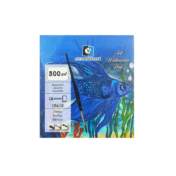 Alex Schoeller Art Sulu Boya Defteri 15x15 cm 300 gr 12 Yaprak ürün görseli 1