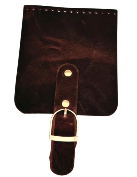 Çanta Aksesuar Gerçek Deri 21x12 cm Hardal Sarı Crazy Renk Çanta Kapağı Light Gold Metalli ürün görseli 1