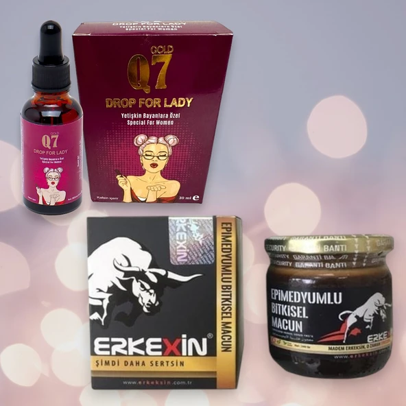 Orjinal Erkexin Ballı Bıtkısel Karışım Macun 43 gr + Q7 Gold 30 ml Kadın Destekleyici ve Istek Arttırıcı Damla ürün görseli 1