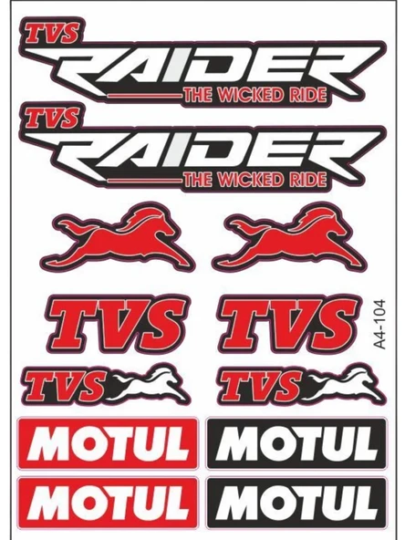 TVS RAIDER 125 STİCKER SETİ KIRMIZI ürün görseli 1