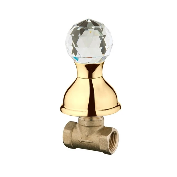 İtalyan Webert Karenina Ankastre Stop Valf 1/2'' SWAROVSKY Taşlı- Altın ürün görseli 1