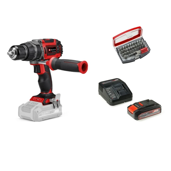 Einhell Tp-Cd 18/60 Li-I Bl Solo +1 x 2.5 Ah Akü ve 32 Parça Bits Uç Seti ürün görseli 1