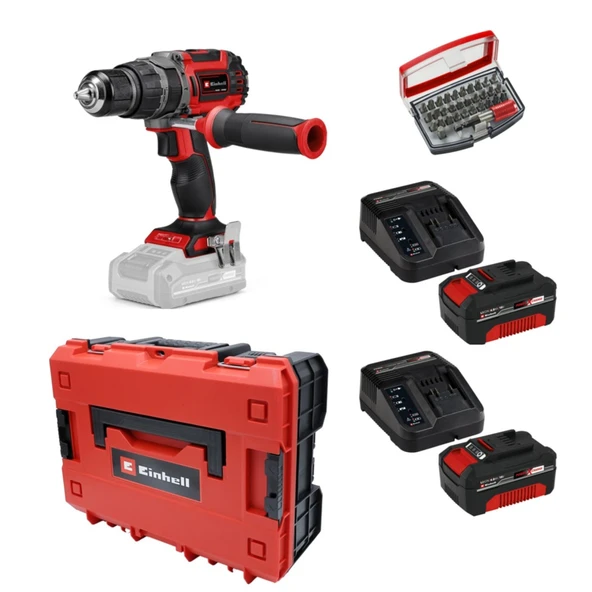 Einhell Tp-Cd 18/60 Li-I Bl Solo + 2 x 4 Ah Akü ve 32 Parça Bits Uç Seti (Çantalı) ürün görseli 1