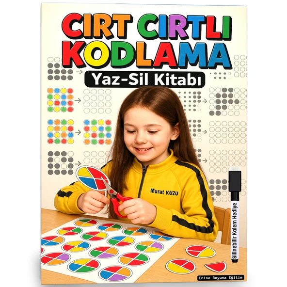 Çocuklar İçin Cırt Cırtlı KODLAMA Yaz-Sil Kitabı ürün görseli 1