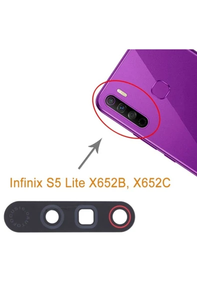 AXYA Infinix S5 Lite X652B X652C Arka Kamera Lens Camı ürün görseli 1